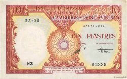 10 Piastres - 10 Dong FRENCH INDOCHINA  1953 P.107 VF