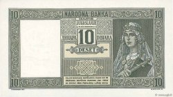 10 Dinara YUGOSLAVIA  1939 P.035 SC+