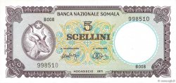 5 Scellini SOMALIE  1971 P.13a NEUF