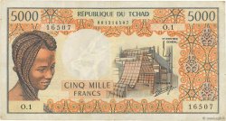 5000 Francs CIAD  1976 P.05a q.BB