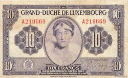 10 Francs LUSSEMBURGO  1944 P.44a MB