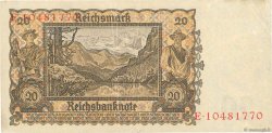 20 Reichsmark DEUTSCHLAND  1939 P.185 fVZ
