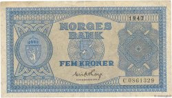 5 Kroner NORVÈGE  1947 P.25b TTB