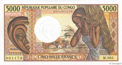 5000 Francs CONGO  1984 P.06a AU+