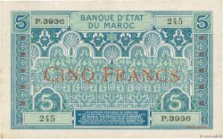 5 Francs MARUECOS  1924 P.09 EBC+