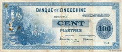 100 Piastres INDOCINA FRANCESE  1945 P.078a q.BB