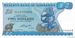2 Dollars ZIMBABWE  1980 P.01a UNC