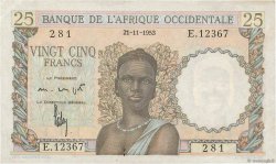 25 Francs FRENCH WEST AFRICA  1953 P.38 q.SPL