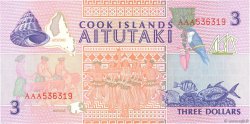 3 Dollars COOK ISLANDS  1992 P.07a