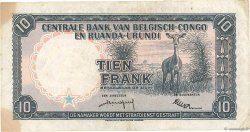 10 Francs BELGIAN CONGO  1958 P.30b VF