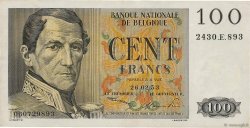 100 Francs BELGIEN  1953 P.129b VZ