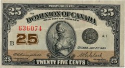 25 Cents CANADA  1923 P.011c BB