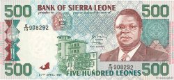 500 Leones SIERRA LEONE  1991 P.19 UNC