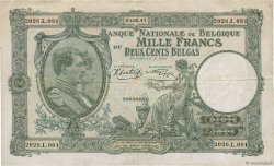 1000 Francs - 200 Belgas BELGIO  1943 P.110
