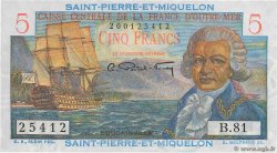 5 Francs Bougainville SAINT PIERRE AND MIQUELON  1946 P.22