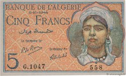 5 Francs ALGÉRIE  1944 P.094b pr.NEUF