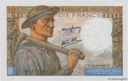 10 Francs MINEUR FRANCE 1943 F.08.08