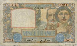 20 Francs TRAVAIL ET SCIENCE FRANCE  1942 F.12.21 TB