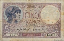 5 Francs VIOLET FRANCIA 1920 F.03.04