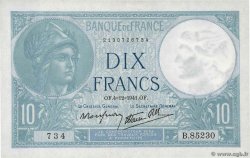 10 Francs MINERVE modifié FRANCIA  1941 F.07.30