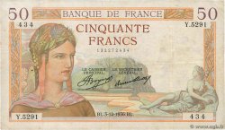 50 Francs CÉRÈS FRANCIA  1936 F.17.32