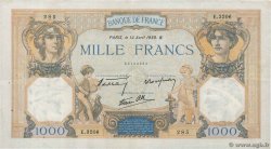 1000 Francs CÉRÈS ET MERCURE type modifié FRANCIA  1938 F.38.11