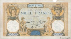 1000 Francs CÉRÈS ET MERCURE type modifié FRANCIA  1937 F.38.01