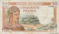 50 Francs CÉRÈS Numéro spécial FRANCE  1936 F.17.26