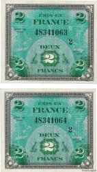 2 Francs DRAPEAU Consécutifs FRANCE  1944 VF.16.02
