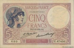 5 Francs FEMME CASQUÉE FRANCIA  1932 F.03.16