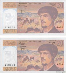 20 Francs DEBUSSY Modifié Consécutifs FRANCIA  1997 F.66ter.02A54