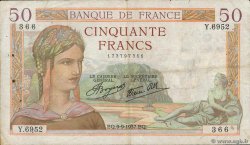 50 Francs CÉRÈS modifié FRANCIA  1937 F.18.03