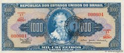 1 Cruzeiro Novo sur 1000 Cruzeiros Petit numéro BRASIL 1966 P.187b SC+