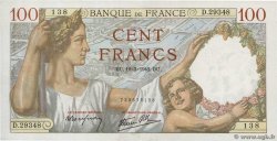 100 Francs SULLY FRANCE  1942 F.26.68 XF+