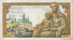 1000 Francs DÉESSE DÉMÉTER FRANCE  1942 F.40.10 VF