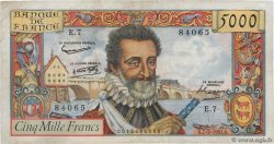 5000 Francs HENRI IV FRANKREICH 1957 F.49.01