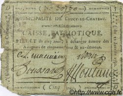 5 Sous FRANCE regionalism and miscellaneous Coucy Le Chateau 1792 Kc.02.047e