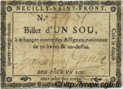 1 Sou FRANCE régionalisme et divers Neuilly Saint Front 1792 Kc.02.140 TB+