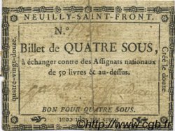 4 Sous FRANCE régionalisme et divers Neuilly Saint Front 1792 Kc.02.146 TTB