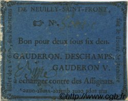 2 Sous 6 Deniers FRANCE régionalisme et divers Neuilly Saint Front 1791 Kc.02.151 TB+