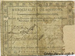 40 Sous FRANCE regionalism and miscellaneous Soissons 1791 Kc.02.197