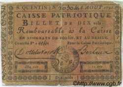 10 Sols FRANCE régionalisme et divers Saint Quentin 1791 Kc.02.202 TB