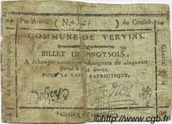20 Sols FRANCE régionalisme et divers Vervins 1792 Kc.02.241