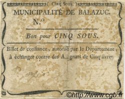 5 Sous FRANCE regionalismo y varios Balazuc 1792 Kc.07.024