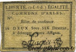 2 Sous 6 Deniers FRANCE régionalisme et divers Arles 1792 Kc.13.010 TTB