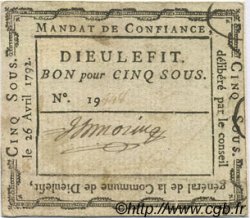 5 Sous FRANCE regionalismo y varios Dieulefit 1792 Kc.26.068c