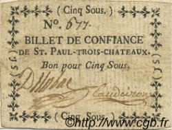 5 Sous FRANCE regionalismo y varios Saint Paul Trois Chateaux 1792 Kc.26.194a