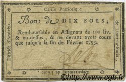 10 Sols FRANCE régionalisme et divers Lions La Foret 1792 Kc.27.035var TTB
