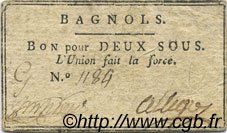 2 Sous FRANCE régionalisme et divers Bagnols 1792 Kc.30.021 TTB+