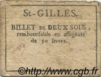 2 Sous FRANCE regionalismo y varios Saint Gilles 1792 Kc.30.119
